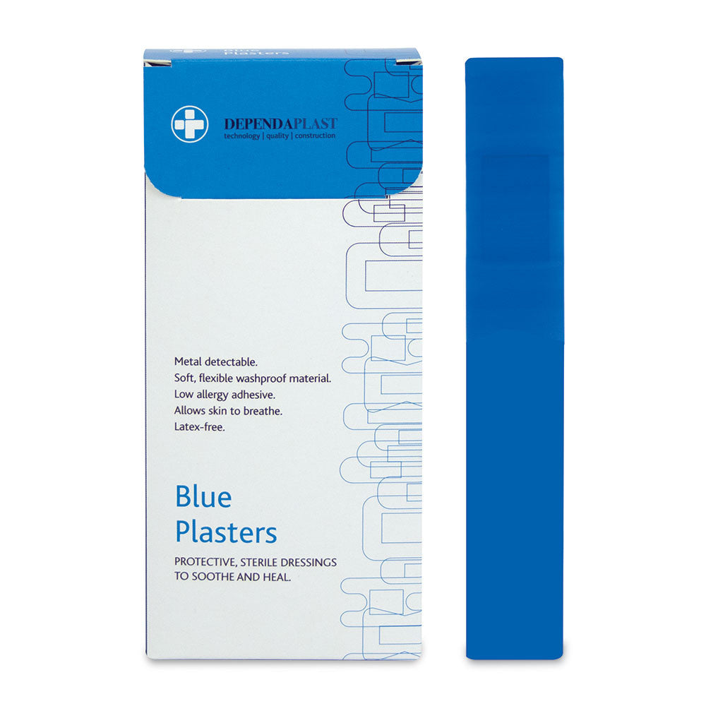Dependaplast Blue Plasters Finger Extension 2cm x 12cm Box of 50