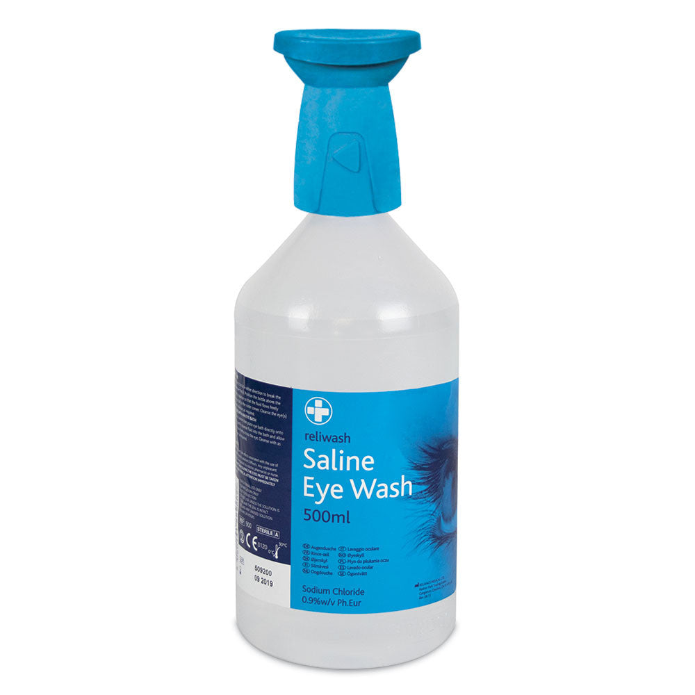 Reliwash Saline Eye Wash with Eye Cap 500ml