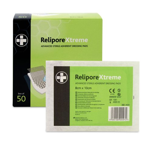 Relipore sterile adhesive dressing 8CM X 10CM Box of 10
