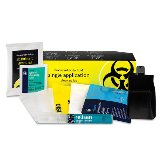 Biohazard Kit - Body Fluid Clean-Up - 2 Application - Aura3 Box - Small - Yellow