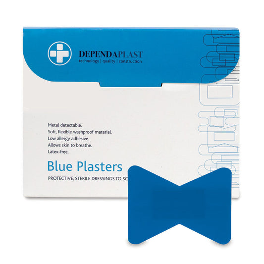 Dependaplast Blue Food Area Plasters Fingertip Box of 50