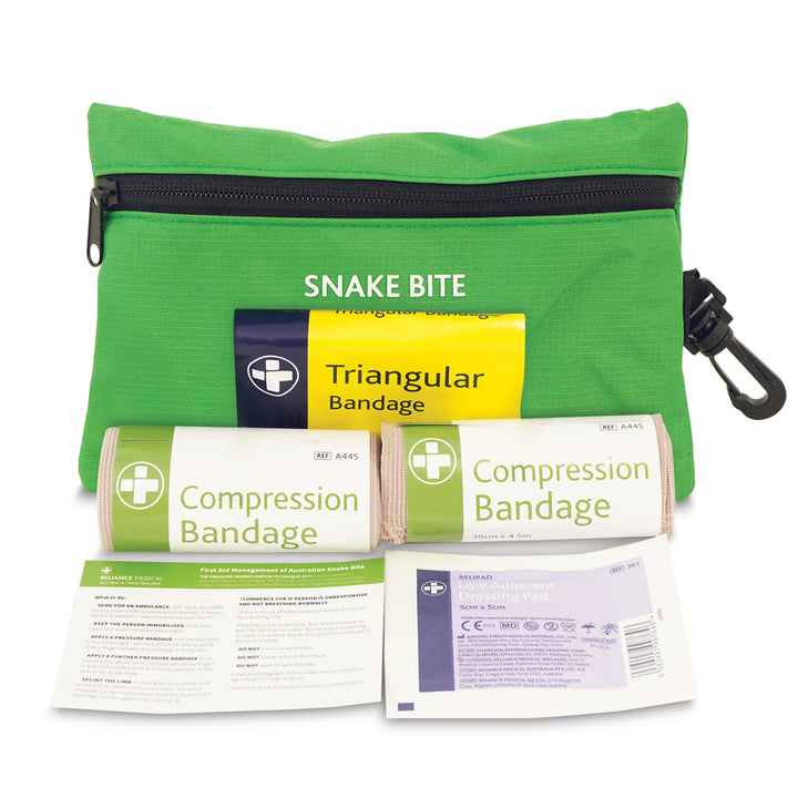 SnakeBite First Aid Kit in Green Lewis-Plast Bag