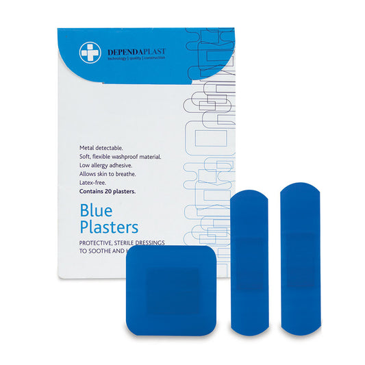 Dependaplast Blue Food Area Plasters Wallet of 20