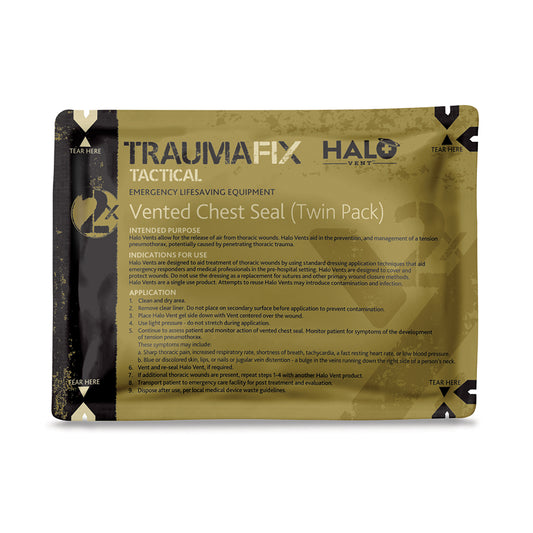 TRAUMAFIX™ TACTICAL
HALO VENT CHEST SEAL
TWIN PACK