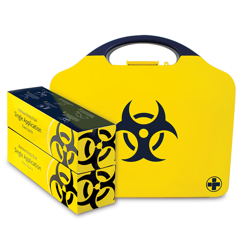 Biohazard Kit - Body Fluid Clean-Up - 2 Application - Aura3 Box - Small - Yellow