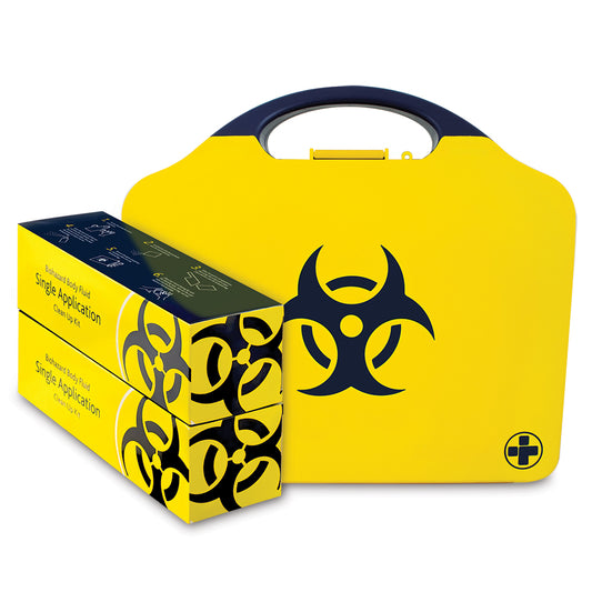Biohazard Kit - Body Fluid Clean-Up - 2 Application - Aura3 Box - Small - Yellow